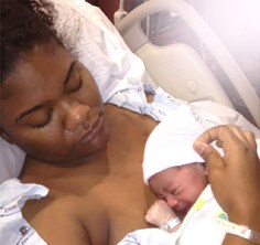 african-american mother with newborn baby