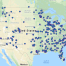 map indicating all Baby-Friendly certified facilities in the United States and Puerto Rico
